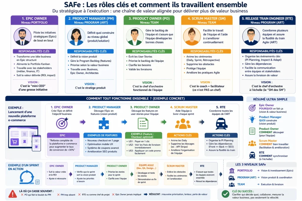 Roles clés Agile SAFe